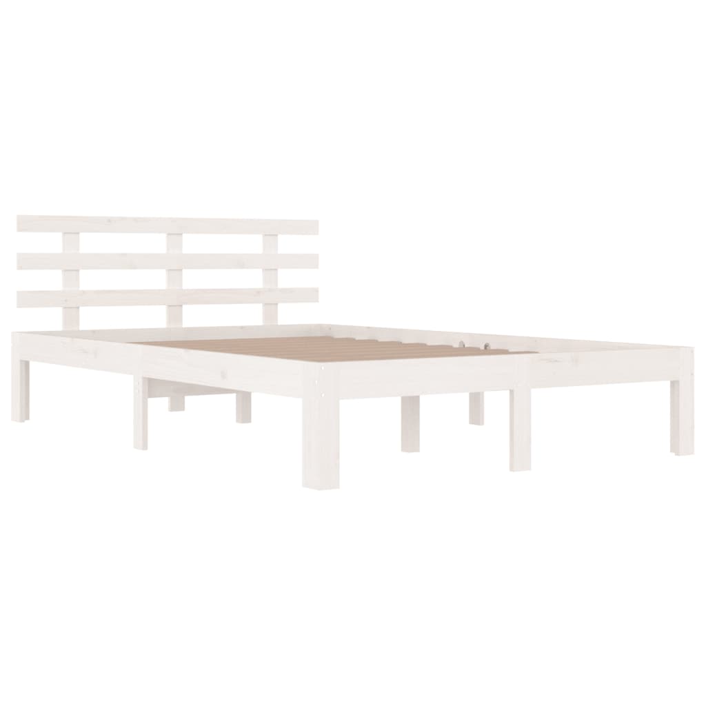 Bed Frame | White | Solid pine wood, Plywood | King Size |  Durable