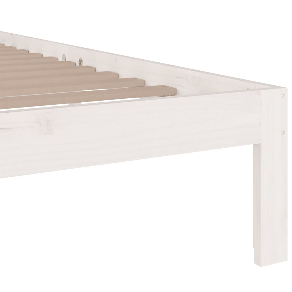 Bed Frame | White | Solid pine wood | 200 x 200 cm | Durable | Bed Frame