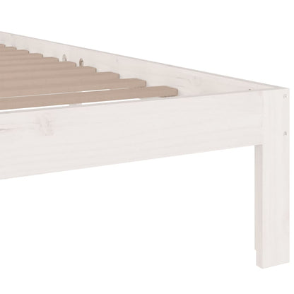 Bed Frame | White | Solid pine wood | 200 x 200 cm | Durable | Bed Frame