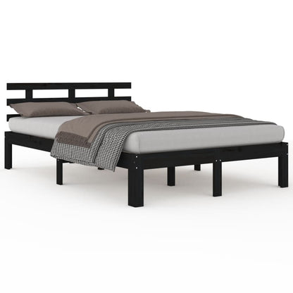 Bed Frame | Black | Solid pine wood for frame, plywood for slats