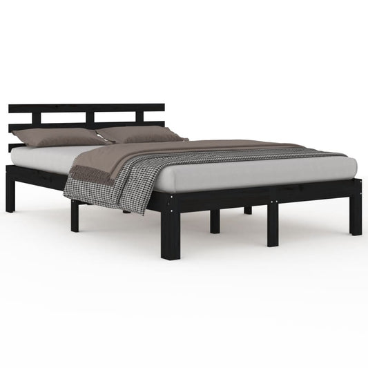 Bed Frame | Black | Solid pine wood for frame, plywood for slats
