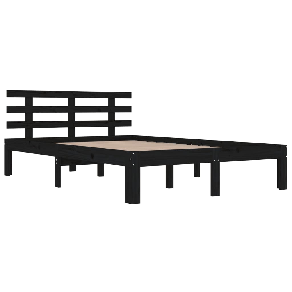 Bed Frame | Black | Solid pine wood for frame, plywood for slats