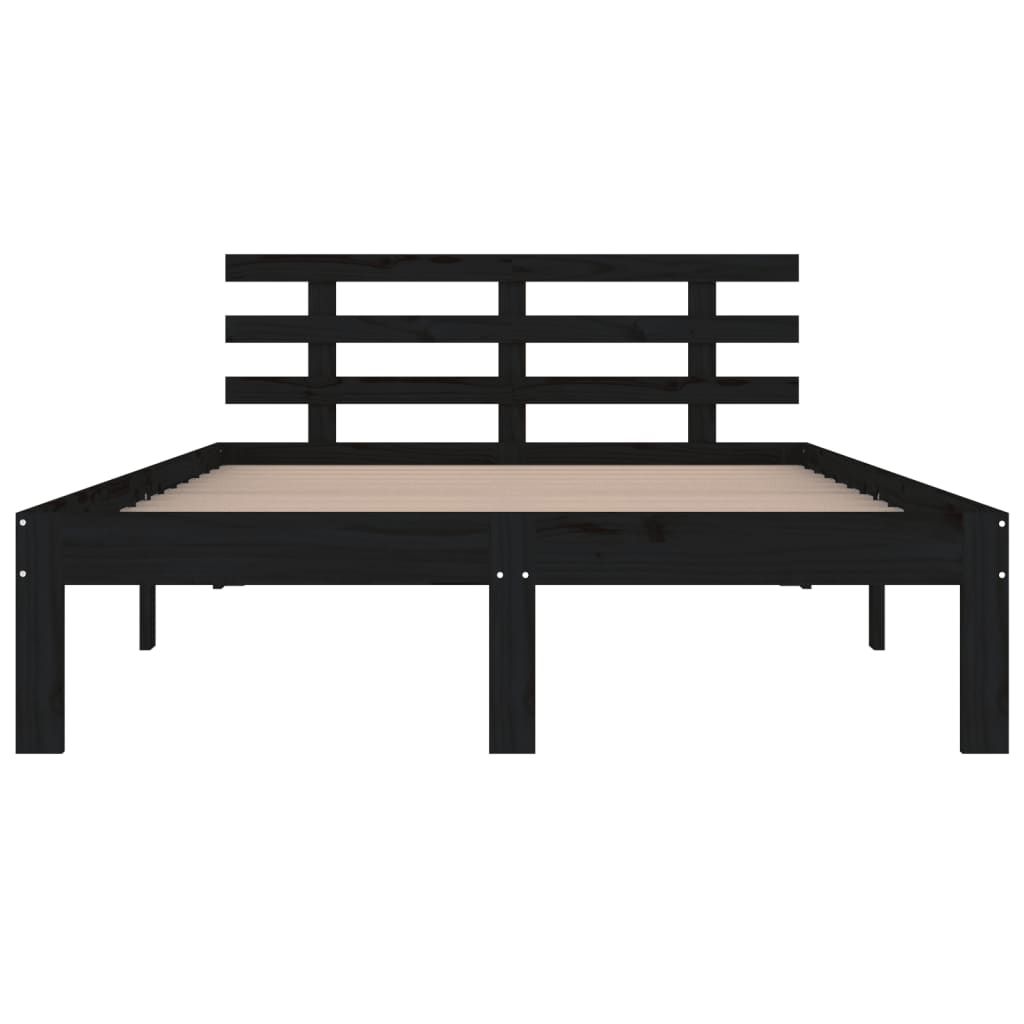Bed Frame | Black | Solid pine wood for frame, plywood for slats