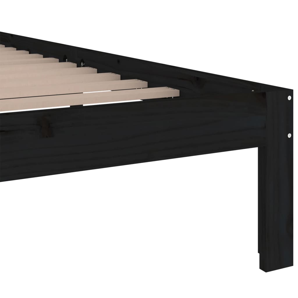 Bed Frame | Black | Solid pine wood for frame, plywood for slats