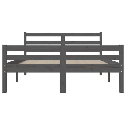 Bed Frame without Mattress Grey Solid Wood 140x190 cm