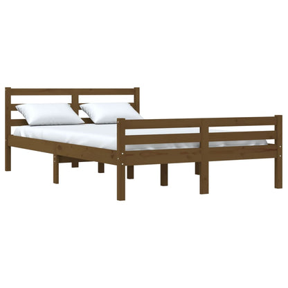 Bed Frame | Honey brown | Solid pinewood | Double |  Durable  | Bed Frame