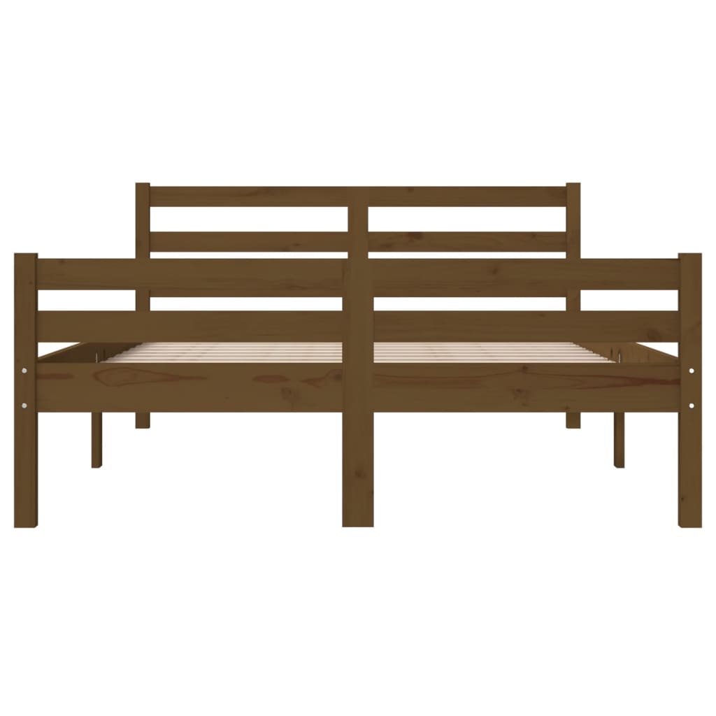 Bed Frame | Honey brown | Solid pinewood | Double |  Durable  | Bed Frame