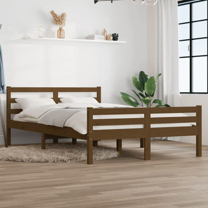 Bed Frame | Honey brown | Solid pinewood | Double |  Durable  | Bed Frame