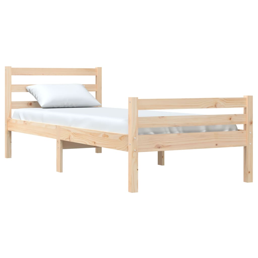 Bed Frame | Natural wood | Solid pine wood (untreated) | Single