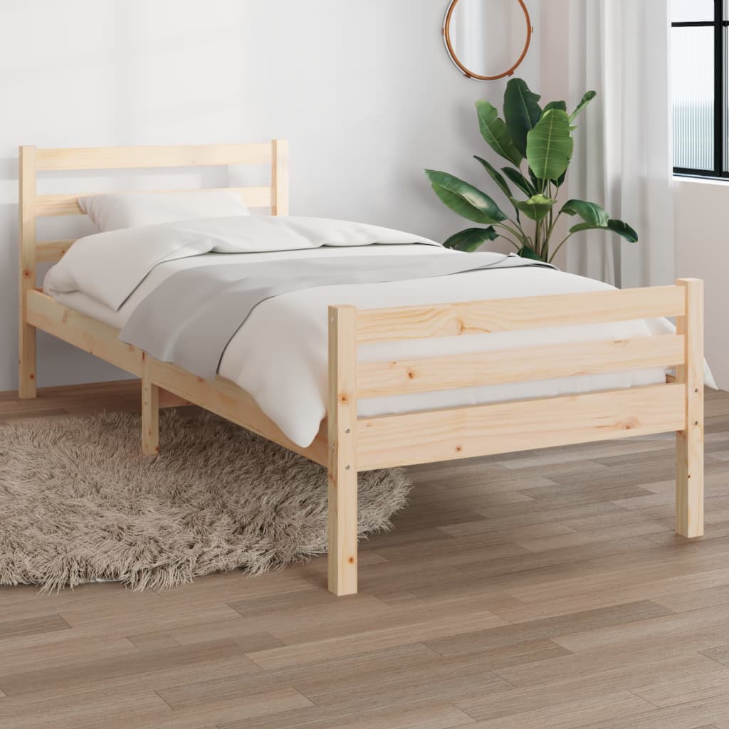 Bed Frame | Natural wood | Solid pine wood (untreated) | Single