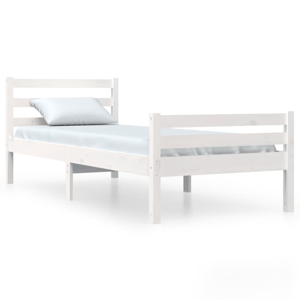 Bed Frame | White | Solid pine wood, Plywood | Single | Durable