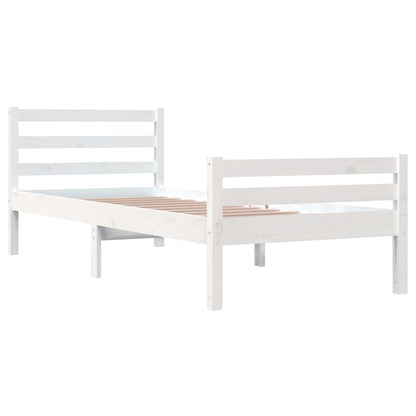 Bed Frame | White | Solid pine wood, Plywood | Single | Durable