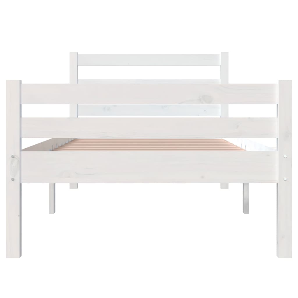 Bed Frame | White | Solid pine wood, Plywood | Single | Durable