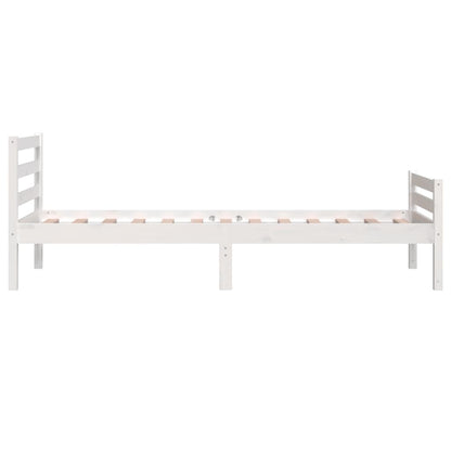 Bed Frame | White | Solid pine wood, Plywood | Single | Durable