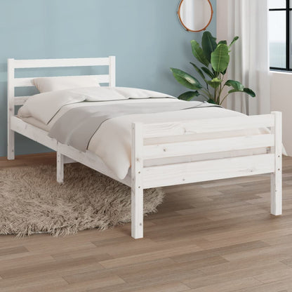 Bed Frame | White | Solid pine wood, Plywood | Single | Durable