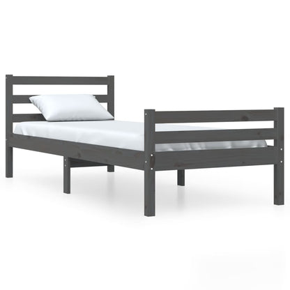 Bed Frame | Grey | Solid pine wood, Plywood slats | Single size | Durable