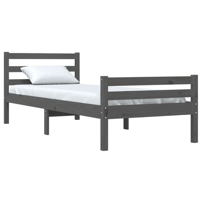 Bed Frame | Grey | Solid pine wood, Plywood slats | Single size | Durable