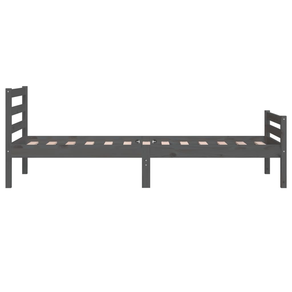 Bed Frame | Grey | Solid pine wood, Plywood slats | Single size | Durable