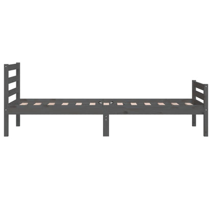 Bed Frame | Grey | Solid pine wood, Plywood slats | Single size | Durable