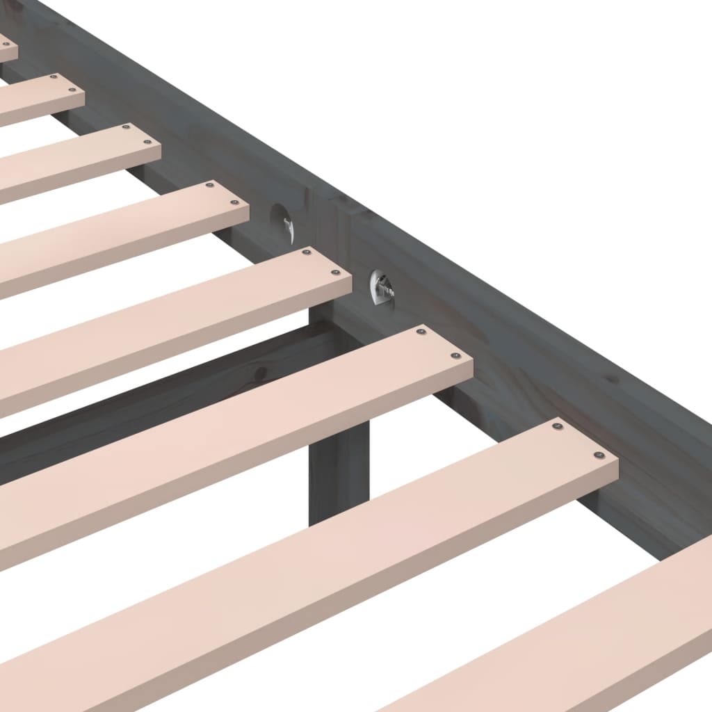 Bed Frame | Grey | Solid pine wood, Plywood slats | Single size | Durable