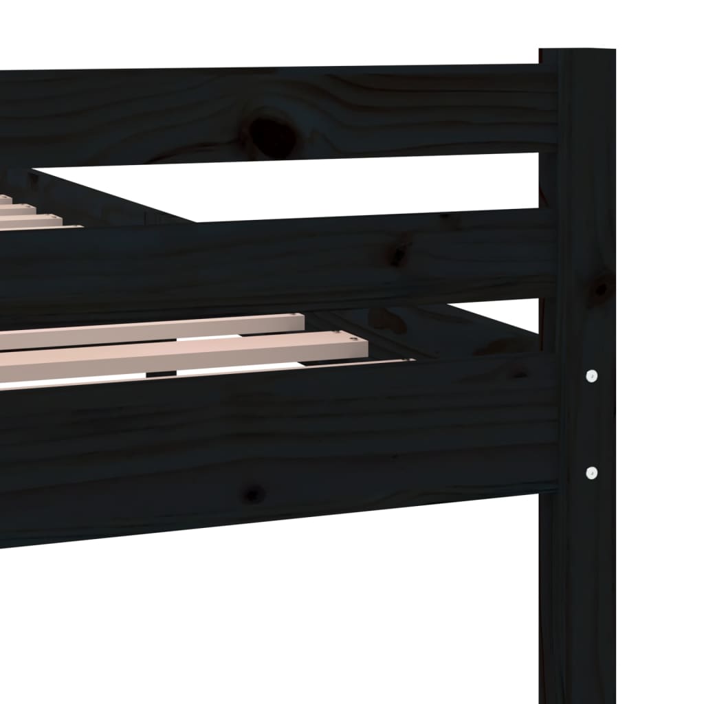 Bed Frame | Black | Solid Pine Wood, Plywood | Single | Durable