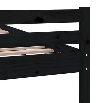 Bed Frame | Black | Solid Pine Wood, Plywood | Single | Durable