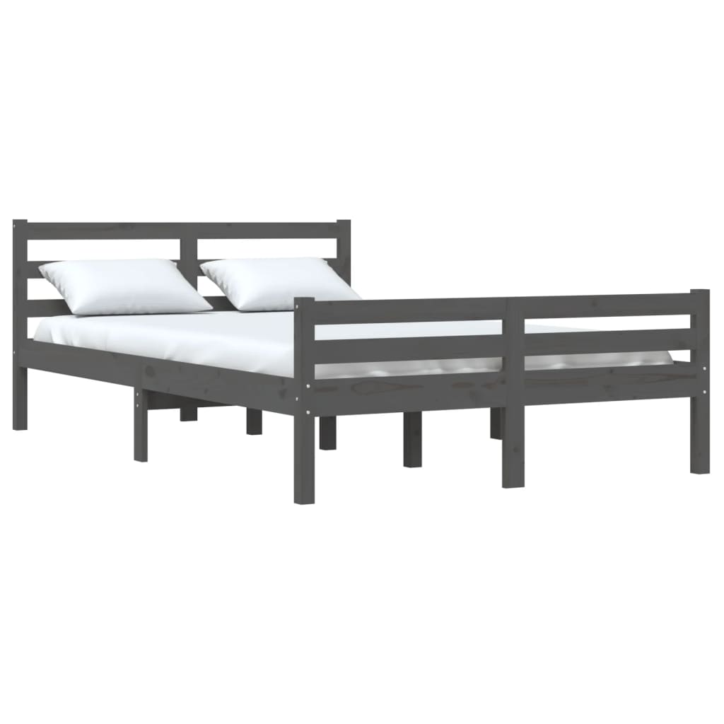 Bed Frame | Grey | Solid Pine Wood | 120 x 200 cm | Modern | Bed Frame