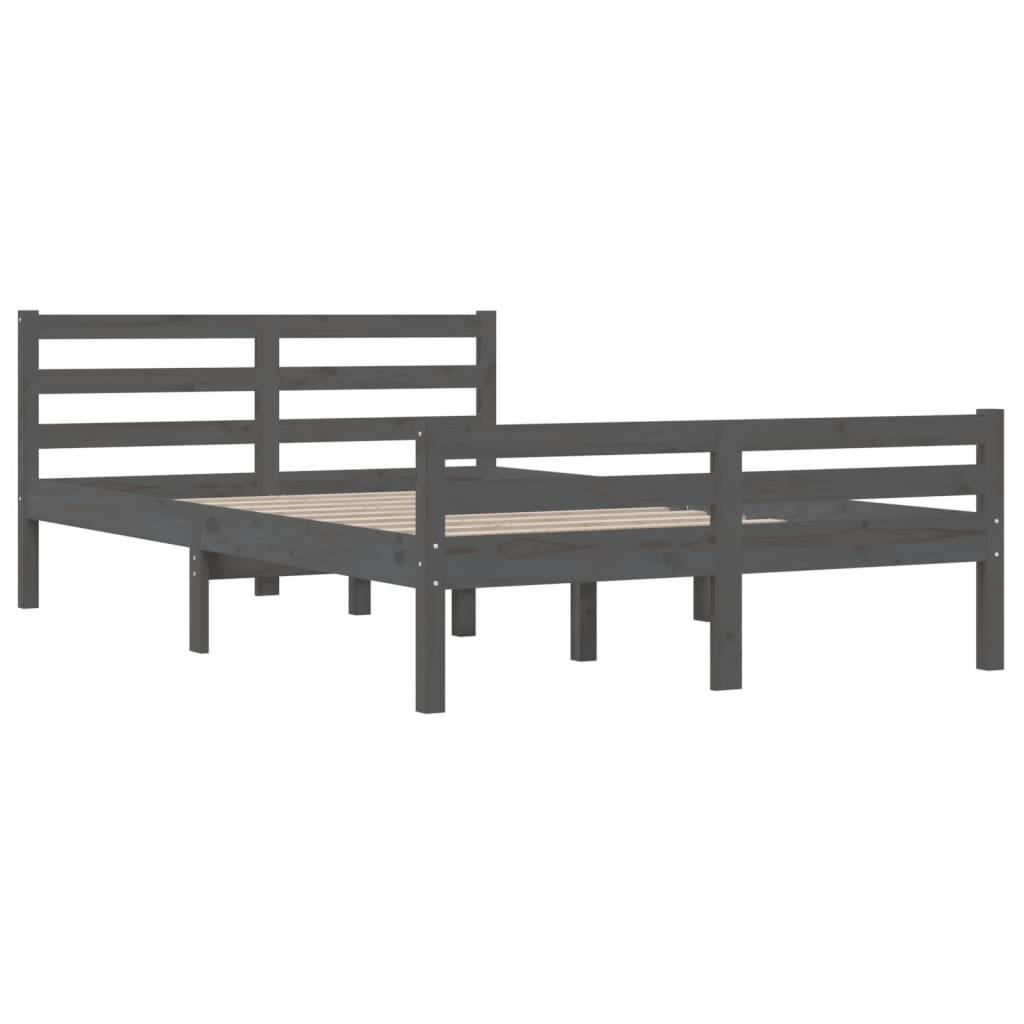 Bed Frame | Grey | Solid Pine Wood | 120 x 200 cm | Modern | Bed Frame