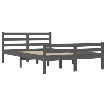 Bed Frame | Grey | Solid Pine Wood | 120 x 200 cm | Modern | Bed Frame