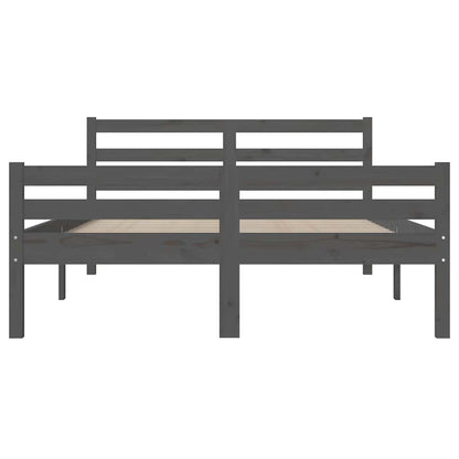 Bed Frame without Mattress Grey Solid Wood 140x200 cm