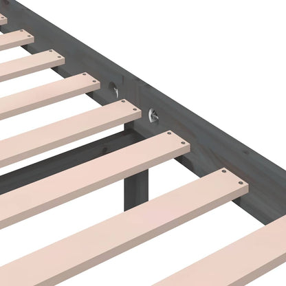 Bed Frame without Mattress Grey Solid Wood 140x200 cm