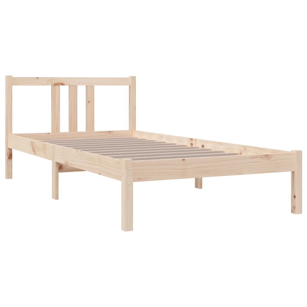 Bed Frame without Mattress Solid Wood 90x190 cm Single Single