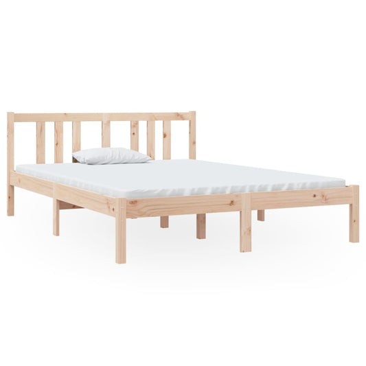 Bed Frame without Mattress Solid Wood 135x190 cm Double Double