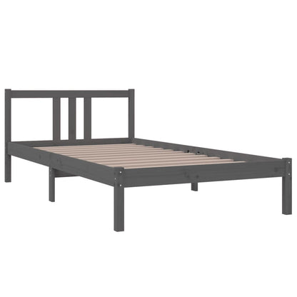 Bed Frame | Grey | Solid pine wood | Single |  Simple | Bed Frame