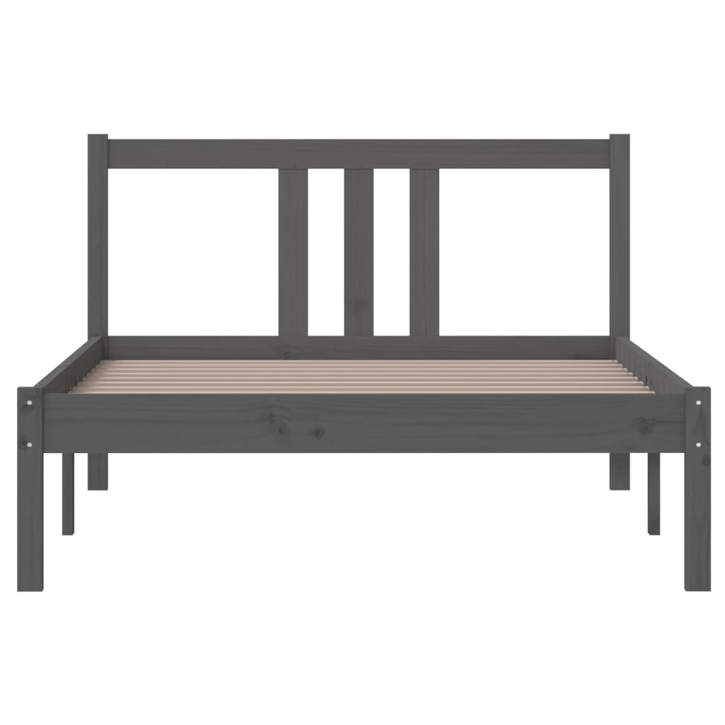 Bed Frame | Grey | Solid pine wood | Single |  Simple | Bed Frame