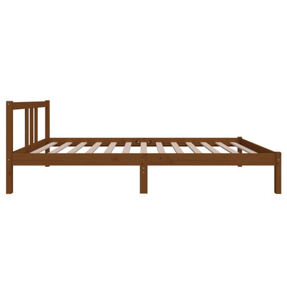 Bed Frame | Honey brown | Solid pine wood with plywood slats | Single