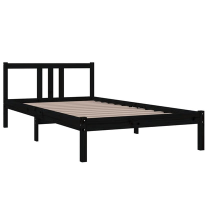 Bed Frame | Black | Solid pine wood | Single | Durable | Bed Frame