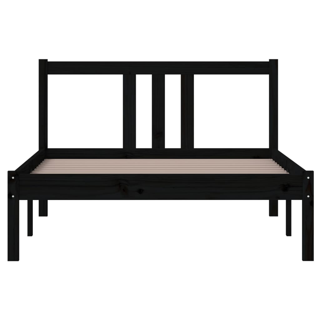 Bed Frame | Black | Solid pine wood | Single | Durable | Bed Frame