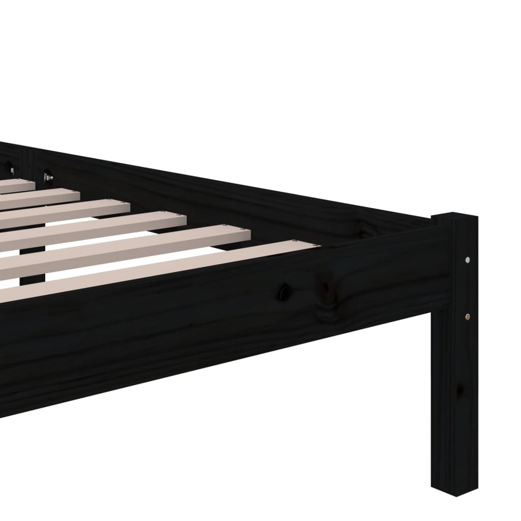 Bed Frame | Black | Solid pine wood | Single | Durable | Bed Frame