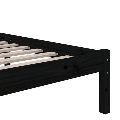 Bed Frame | Black | Solid pine wood | Single | Durable | Bed Frame