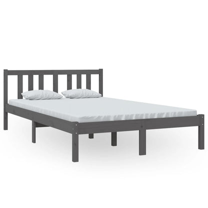 Bed Frame | Grey | Solid pine wood, Plywood | 120x200 cm | Bed Frame