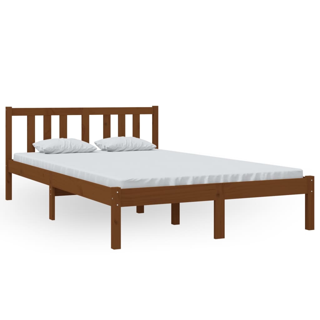 Bed Frame | Honey brown | Solid pinewood | Double | Durable | Bed Frame