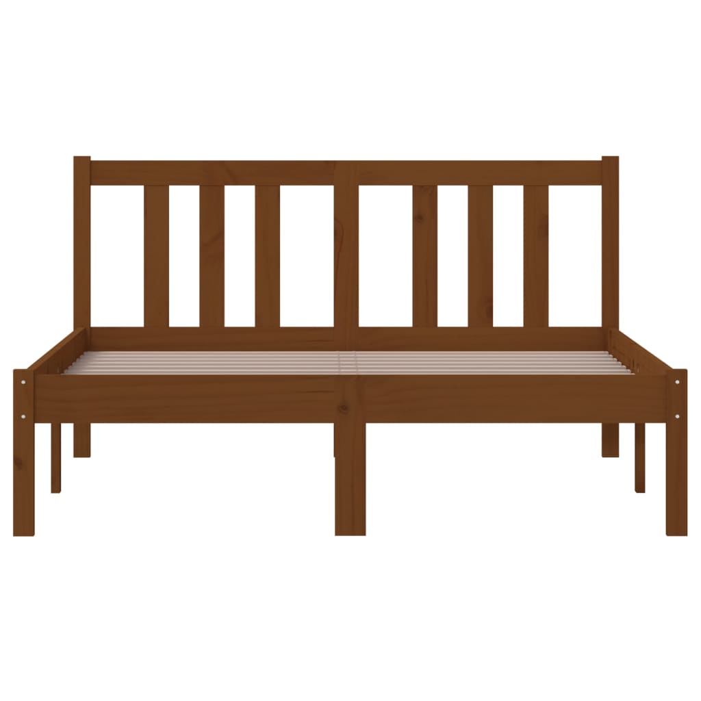 Bed Frame | Honey brown | Solid pinewood | Double | Durable | Bed Frame