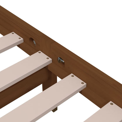 Bed Frame | Honey brown | Solid pinewood | Double | Durable | Bed Frame