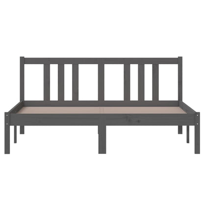 Bed Frame without Mattress Grey Solid Wood 140x200 cm