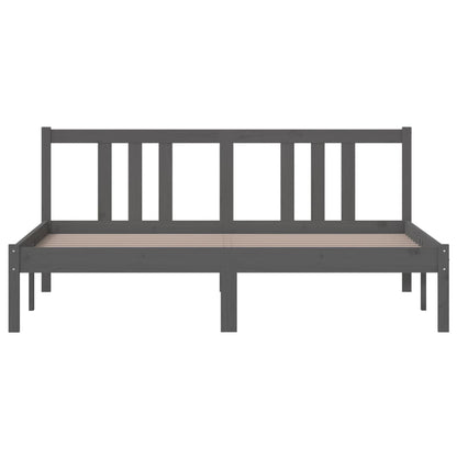 Bed Frame without Mattress Grey Solid Wood 150x200 cm King Size King Size