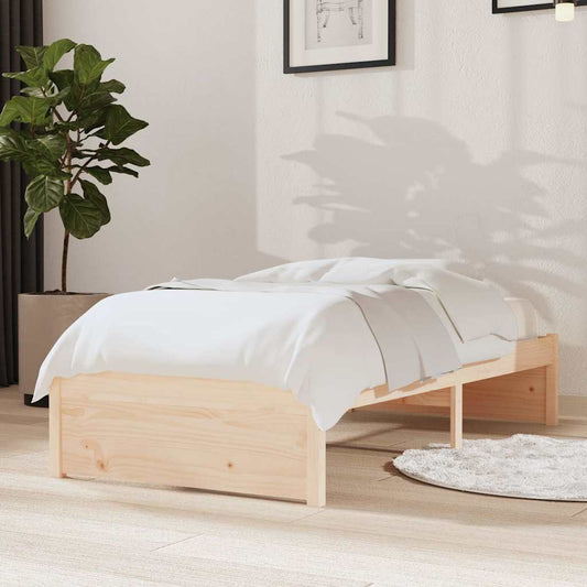 Bed Frame without Mattress Solid Wood 75x190 cm Small Single