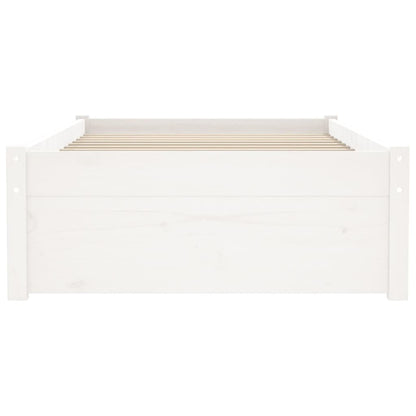 Bed Frame without Mattress White Solid Wood 75x190 cm Small Single