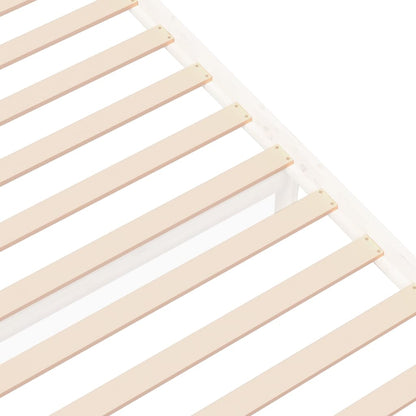 Bed Frame without Mattress White Solid Wood 75x190 cm Small Single