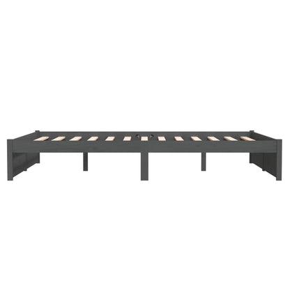 Bed Frame without Mattress Grey Solid Wood 140x200 cm